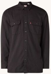 Levi's Jackson Worker relaxed fit overhemd in lyocellblend - Zwart