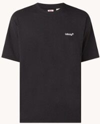 Levi's T-shirt met logoborduring - Zwart