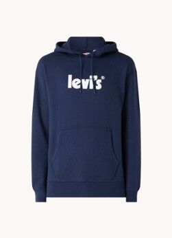 Levi's Hoodie met logoprint - Donkerblauw