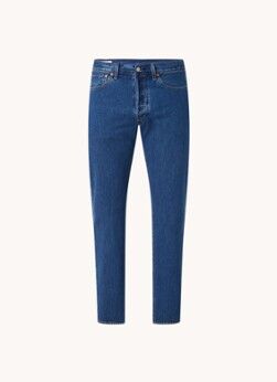Levi's 501 high rise straight leg jeans met knoopsluiting - Indigo