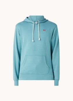 Levi's Hoodie met logo en trekkoord - Blauw