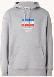 Levi's Hoodie met logoprint - Lichtgrijs