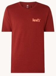 Levi's Relaxed Fit T-shirt met logo- en backprint - Donkerrood