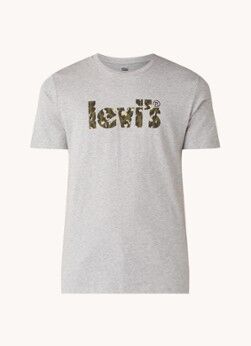 Levi's T-shirt met logoprint - Grijsmele