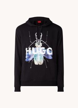HUGO BOSS Dyberbug hoodie met logoprint - Zwart