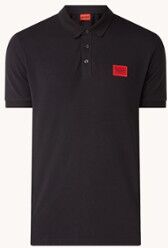 HUGO BOSS Dereso slim fit polo van piqué katoen met logo - Zwart