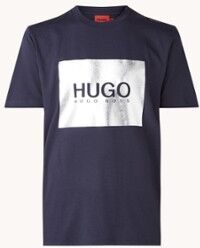 HUGO BOSS Dolive T-shirt met logoprint - Donkerblauw