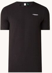 G-Star RAW Slim Base R T-shirt van biologisch katoen met logo - Zwart