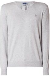 Ralph Lauren Slim fit pullover van Pima katoen - Grijsmele