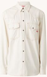 Diesel D-Ocean overshirt van denim met klepzakken - Creme