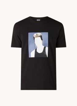 Diesel T-Just-C2 T-shirt met print - Zwart