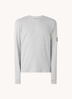 Calvin Klein Sweater met logo en structuur - Lichtgrijs