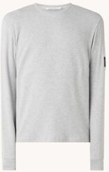 Calvin Klein Sweater met logo en structuur - Lichtgrijs