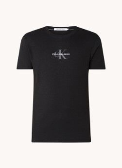 Calvin Klein T-shirt met logoborduring en structuur - Zwart