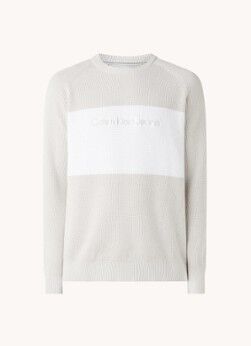 Calvin Klein Grofgebreide trui met logoborduring - Beige