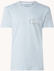 Calvin Klein T-shirt met logoprint - Lichtblauw