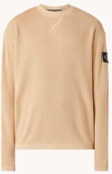 Calvin Klein Grofgebreide pullover met structuur en logo - Camel