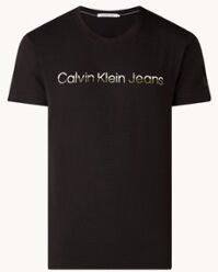 Calvin Klein T-shirt met logoprint - Zwart