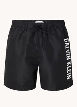 Calvin Klein Zwemshorts met steekzakken en logoprint - Zwart