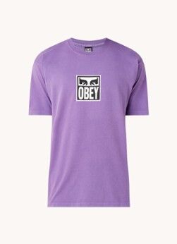 Obey Eyes Icon 3 T-shirt met logoprint - Paars