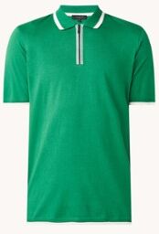 Ted Baker Belsiz regular fit polo met halve rits - Donkergroen