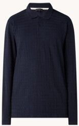 Ted Baker Chaser regular fit fijngebreide polo met structuur - Donkerblauw