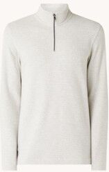 Ted Baker Beechen pullover met halve rits en structuur - Lichtgrijs