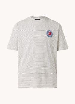 Ted Baker Monans T-shirt met patch en streepprint - Wit