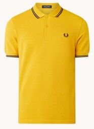 Fred Perry Regular fit polo van piqué katoen met getipte boorden - Geel