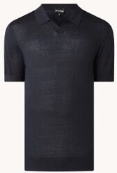 Emporio Armani Regular fit polo van mulberry zijde - Donkerblauw