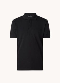 Emporio Armani Regular fit polo van piqué katoen met backprint - Zwart