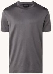 Emporio Armani T-shirt in lyocellblend met logo - Antraciet