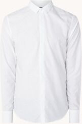 Emporio Armani Regular fit overhemd met ingeweven logoprint - Wit