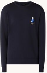 Emporio Armani Sweater met patch - Donkerblauw