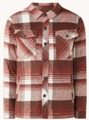 CHASIN' Finn overshirt met klepzakken en ruitdessin - Steenrood