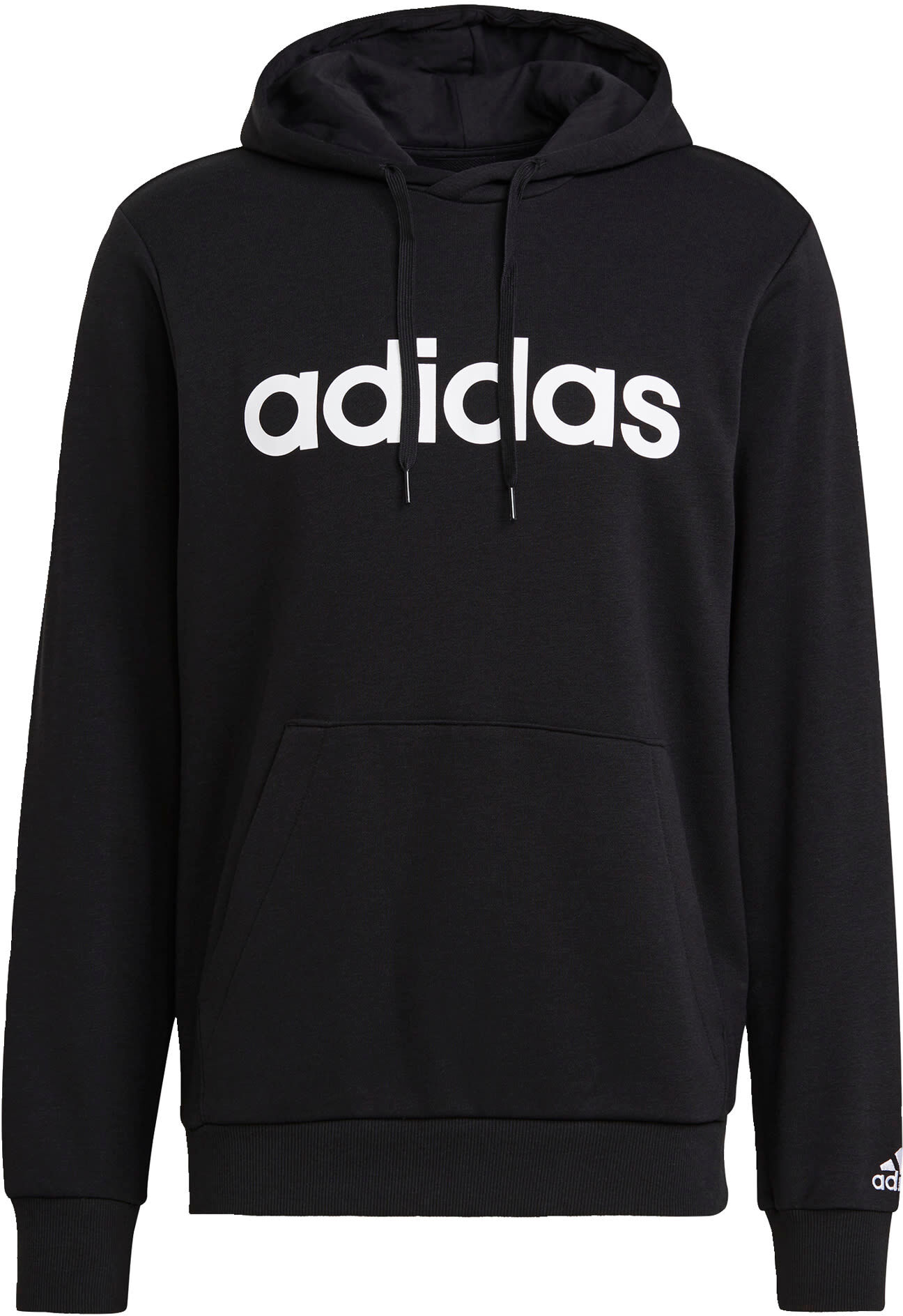 adidas Essentials French Terry Linear Logo Hoodie Zwart - M