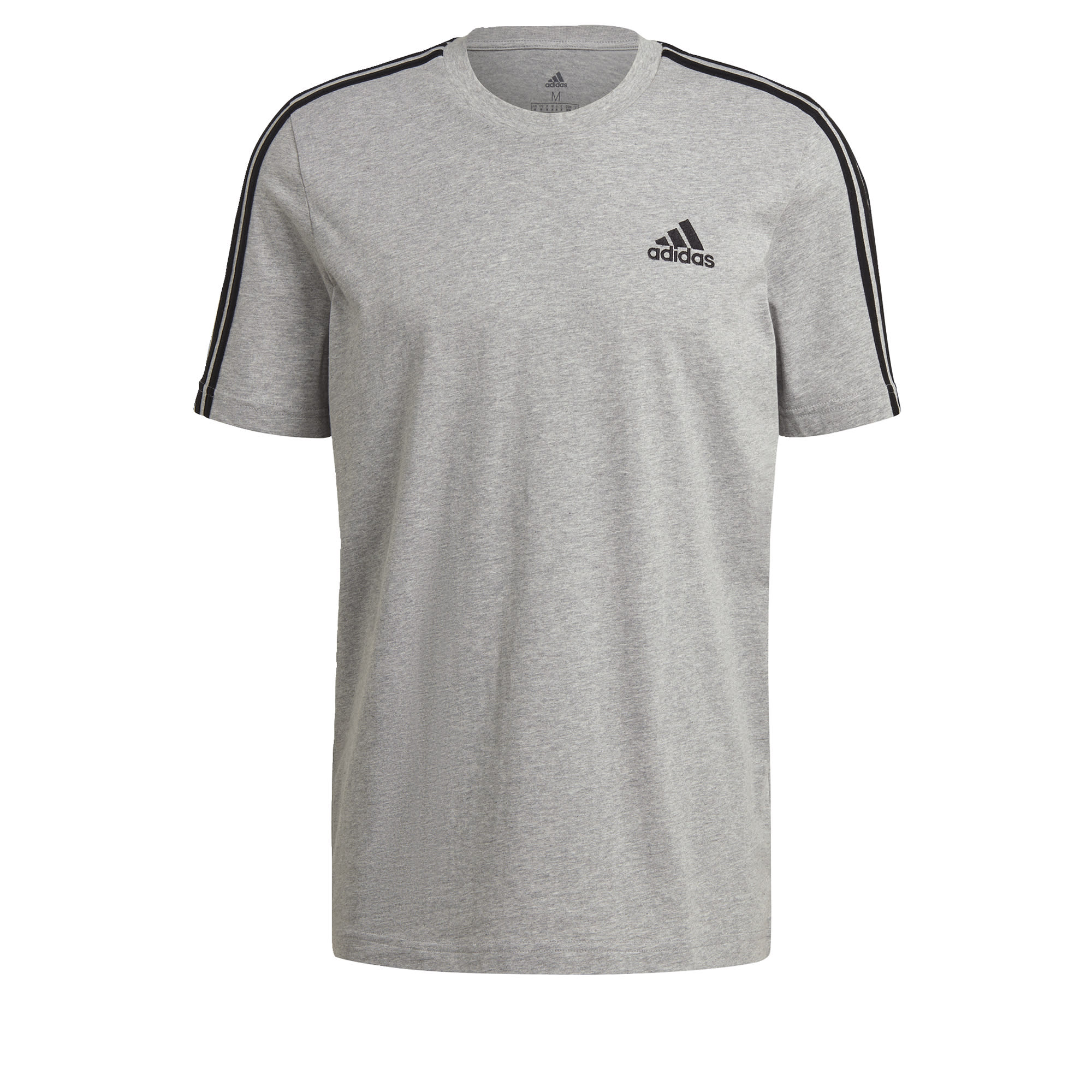 adidas Essentials 3-Stripes T-shirt Grijs Zwart - L