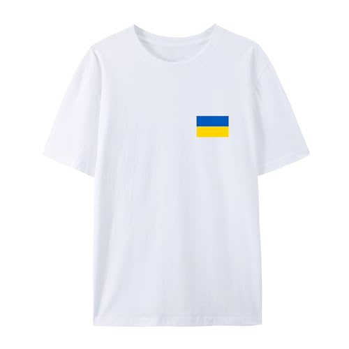 BAFlo Oekraïne Vlag Oekraïne Pride Shirt voor Oekraïens, Wit, 3XL