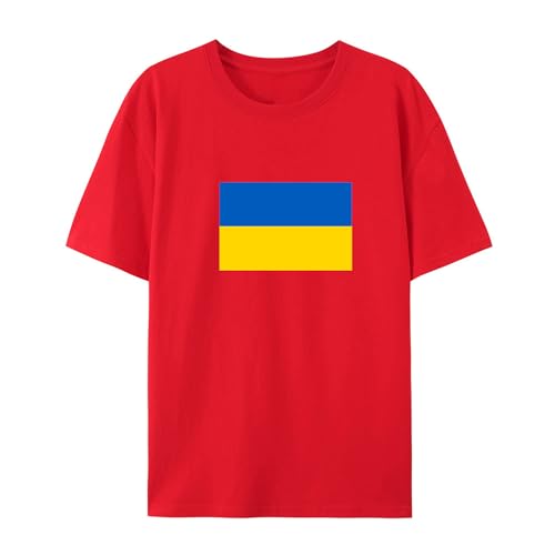 BAFlo Oekraïne Vlag Oekraïne Pride Shirt voor Oekraïens, Rood, S