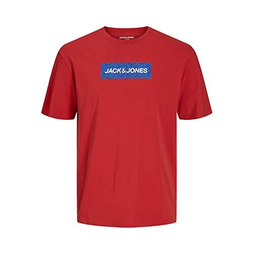 JACK & JONES Heren JCONAVIGATOR Logo Tee SS Crew Neck T-shirt, pompeian rood, L, Pompeian Red, L