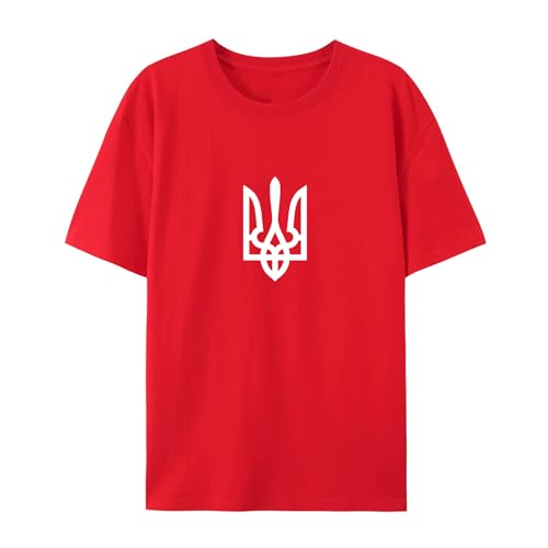 BAFlo Oekraïne T-shirt Oekraïense vlag shirt Oekraïense wapen Oekraïne vlag trots T-shirt, Rood, XXL