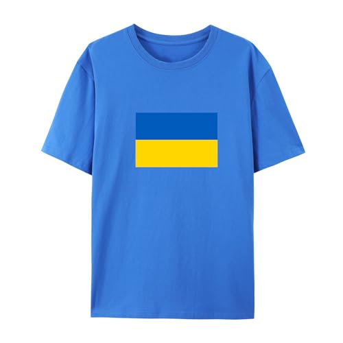 BAFlo Oekraïne Vlag Oekraïne Pride Shirt voor Oekraïens, Blauw, 4XL