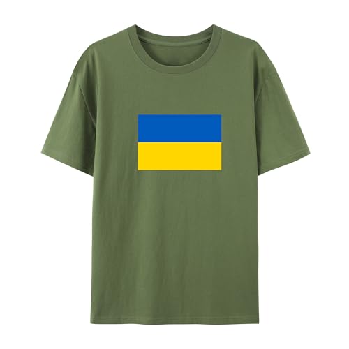 BAFlo Oekraïne Vlag Oekraïne Pride Shirt voor Oekraïens, Leger Groen, L