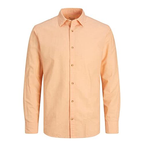 JACK & JONES JJESUMMER shirt L/S S23 SN, pompkin/pasvorm: slim fit, XL