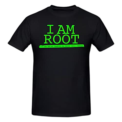 Zein Linux I Am Root T-Shirt Men Tees O Neck 100% Cotton linux Computer operating system Geek Clothes Humor T Shirt