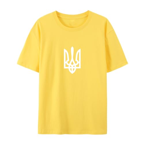 BAFlo Oekraïne T-shirt Oekraïense vlag shirt Oekraïense wapen Oekraïne vlag trots T-shirt, Geel, XXL