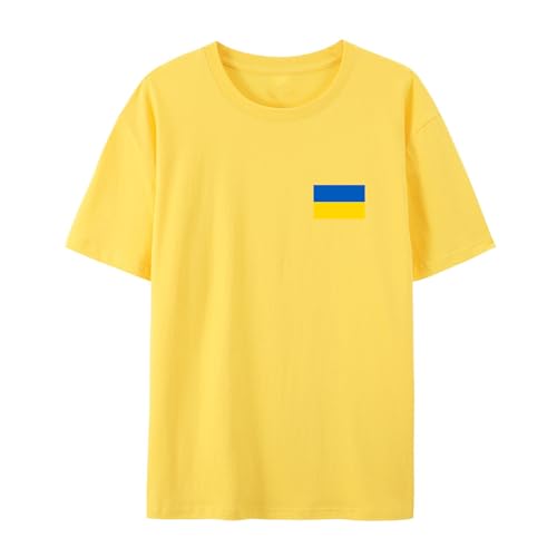BAFlo Oekraïne Vlag Oekraïne Pride Shirt voor Oekraïens, Geel, M