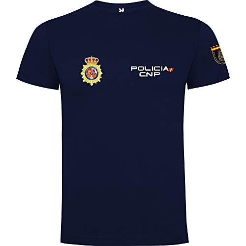 Piel Cabrera Nationaal politie T-shirt, Blanco Y Gris, XXL
