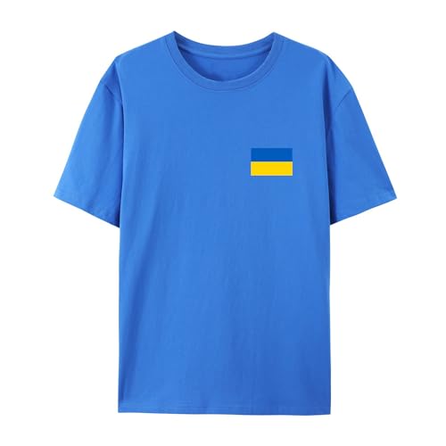 BAFlo Oekraïne Vlag Oekraïne Pride Shirt voor Oekraïens, Blauw, S