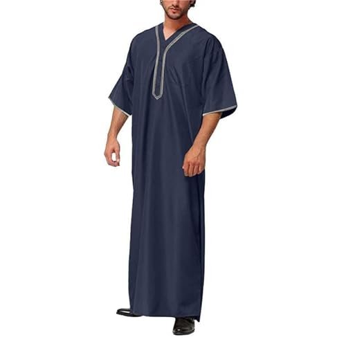 Suncolour Mannen Thobe Midden-Oosten Saoedi-Arabische Robe Mens Jubba Kaftan Thobe Dubai Midden-Oosten Lange Robe, 8, 5XL